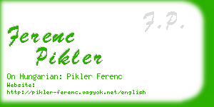 ferenc pikler business card